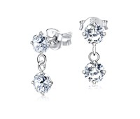 Stones Dangling CZ Earring Silver ECS-10